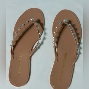 Stuart Weitzman Tan Studded Sandals Size 10